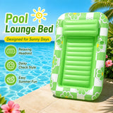 Inflatable Pool Lounger with Backrest & Cup Holders - Summer Float