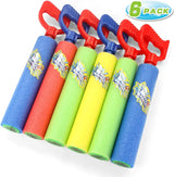 6-Pack Foam Water Gun Soakers for Kids Pool & Beach Summer Fun