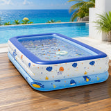 Inflatable Family Swimming Pool PVC Blow Up Pool for Backyard Garden