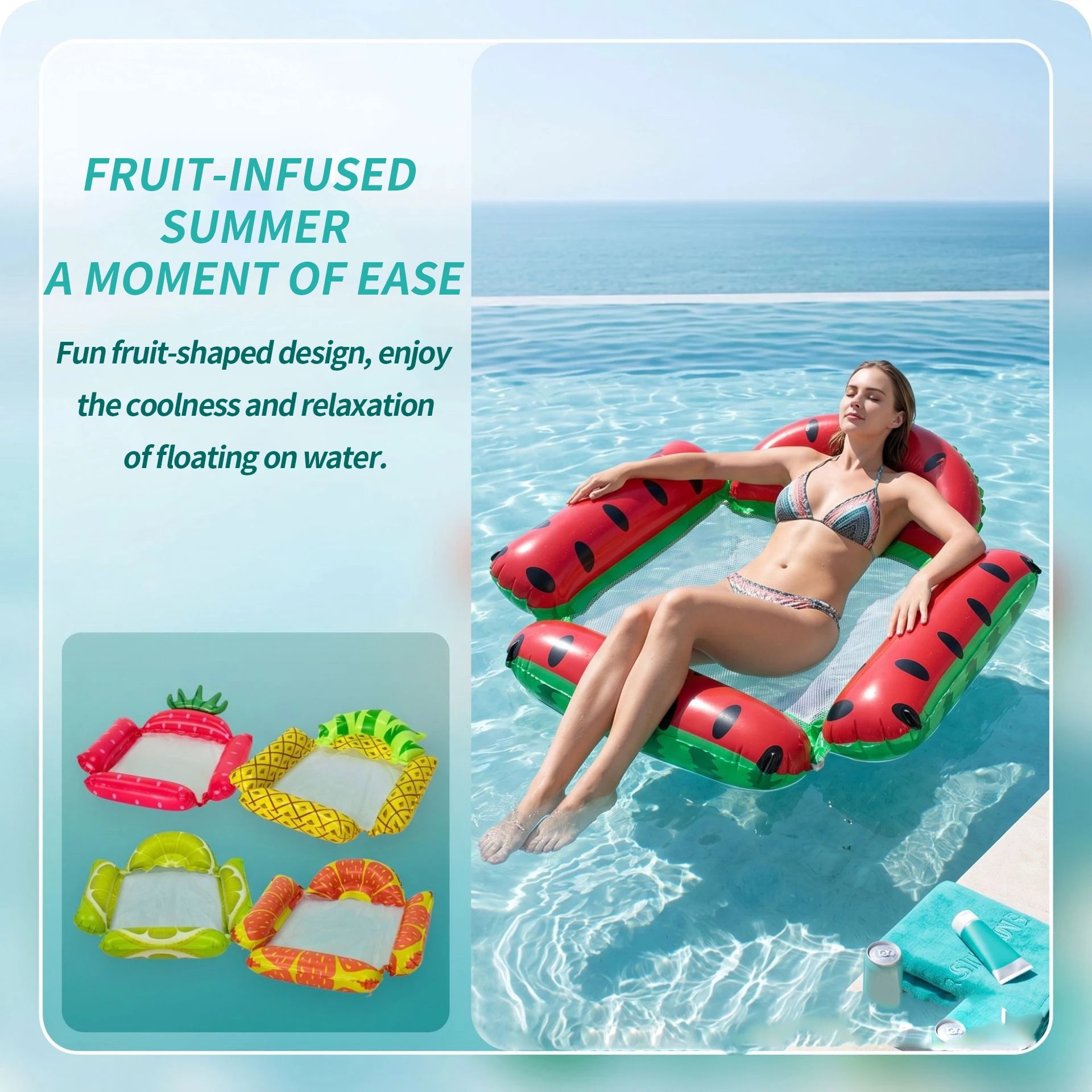 Mesh Inflatable Pool Float Lounger - Water Hammock for Adults & Kids
