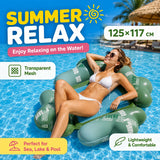 Inflatable Water Hammock PVC Pool Float for Adults Beach & Lounging
