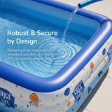 Inflatable Family Swimming Pool PVC Blow Up Pool for Backyard Garden
