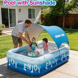 Inflatable Family Pool with Sunshade - Thickened PVC Outdoor Garden