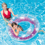 Inflatable Sequin Swimming Ring - PVC Pool Float for Adults & Kids