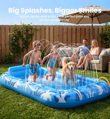 Inflatable Tanning Pool Lounger with Sprinkler - XL Sunbathing Float