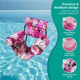 Inflatable Pool Lounger Chair with Armrest & Backrest for Adults