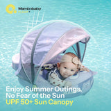 Mambobaby Air-Free Baby Pool Float with Sunshade for Infants 3-24M