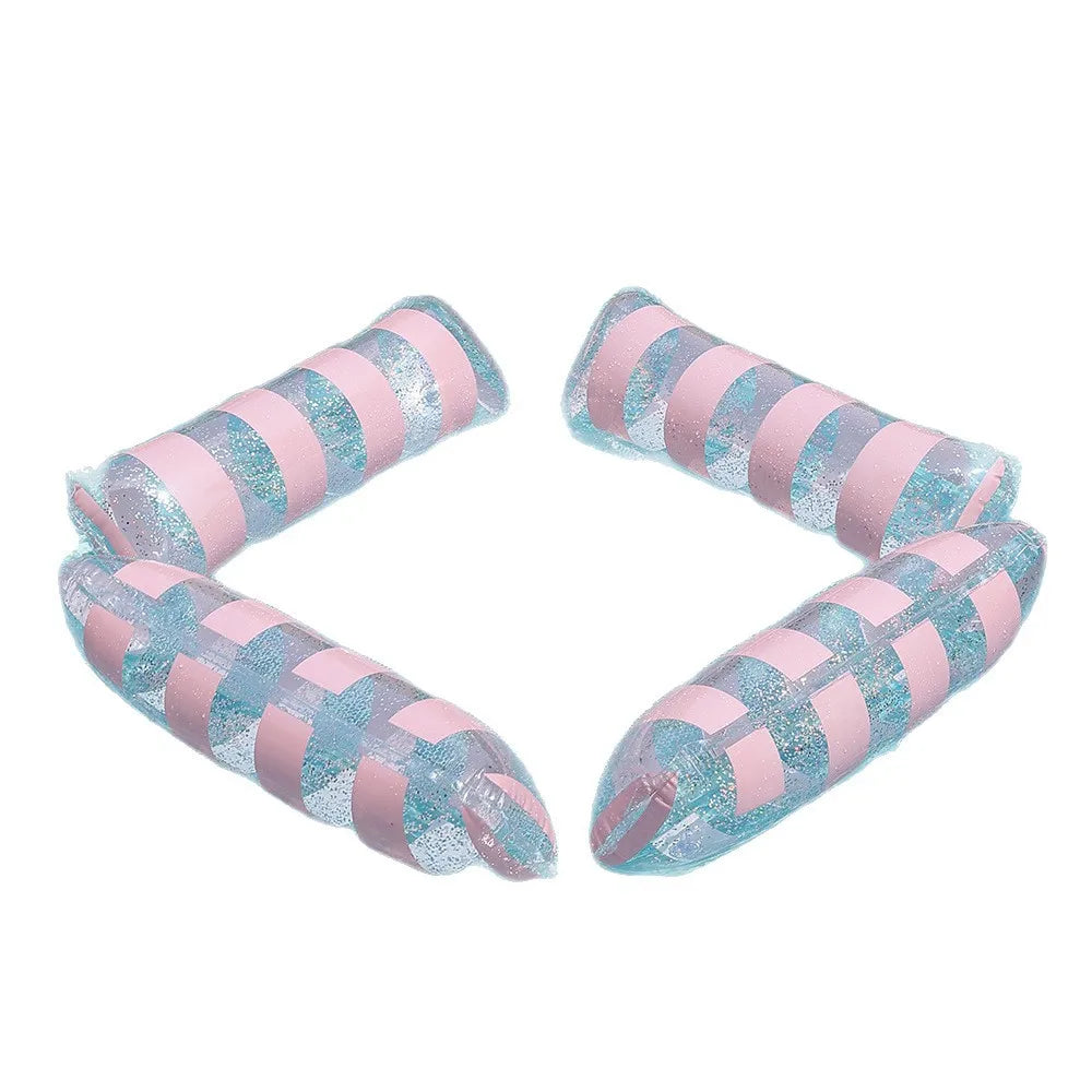 Foldable Inflatable Water Hammock Striped Pool Lounge Chair