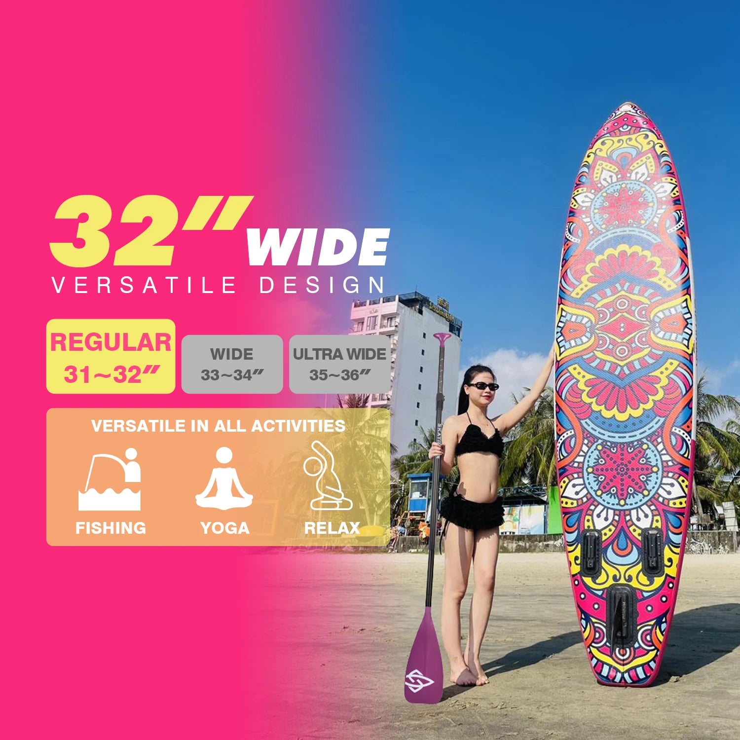 11'6" Inflatable Fishing Paddle Board - All-Around SUP