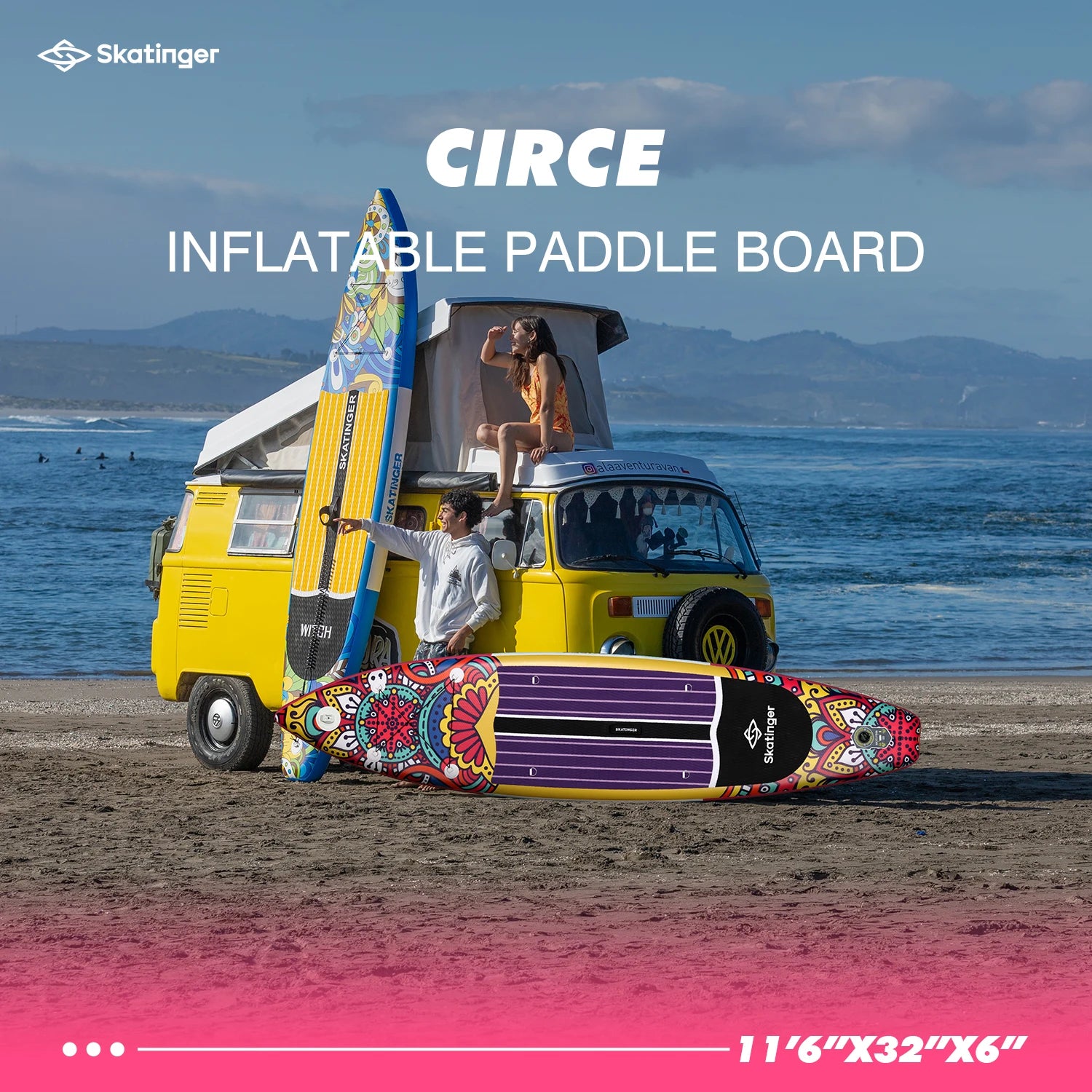 11'6" Inflatable Fishing Paddle Board - All-Around SUP