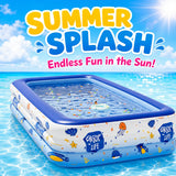 Inflatable Family Swimming Pool PVC Blow Up Pool for Backyard Garden