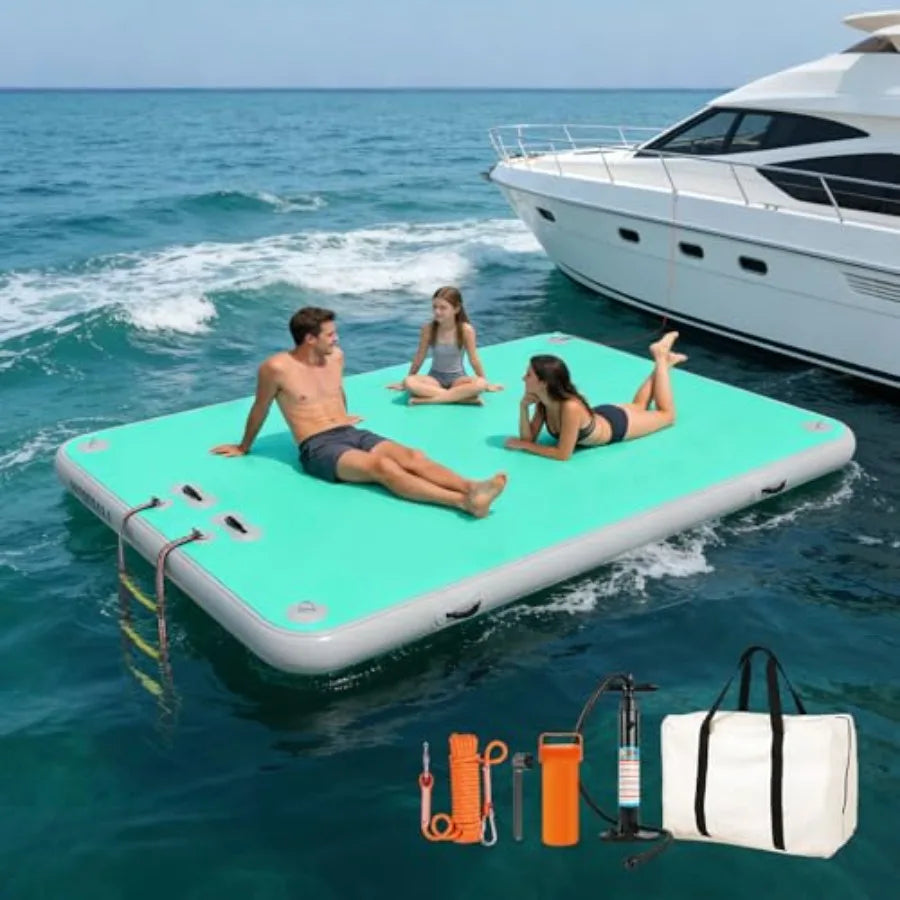 Inflatable Floating Dock PVC Water Island for Pool Lake & Beach