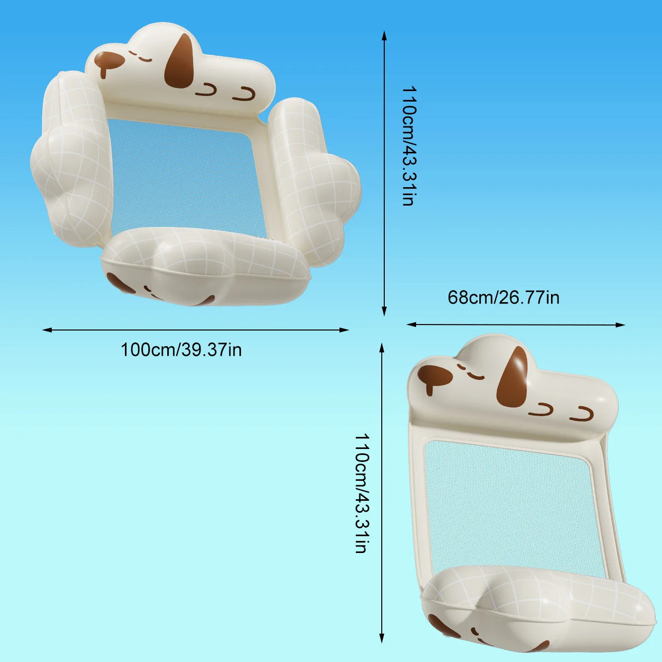 Inflatable Water Hammock PVC Pool Float for Adults Beach & Lounging