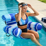 Inflatable Pool Float Chair Foldable Mesh Lounger for Adults & Kids