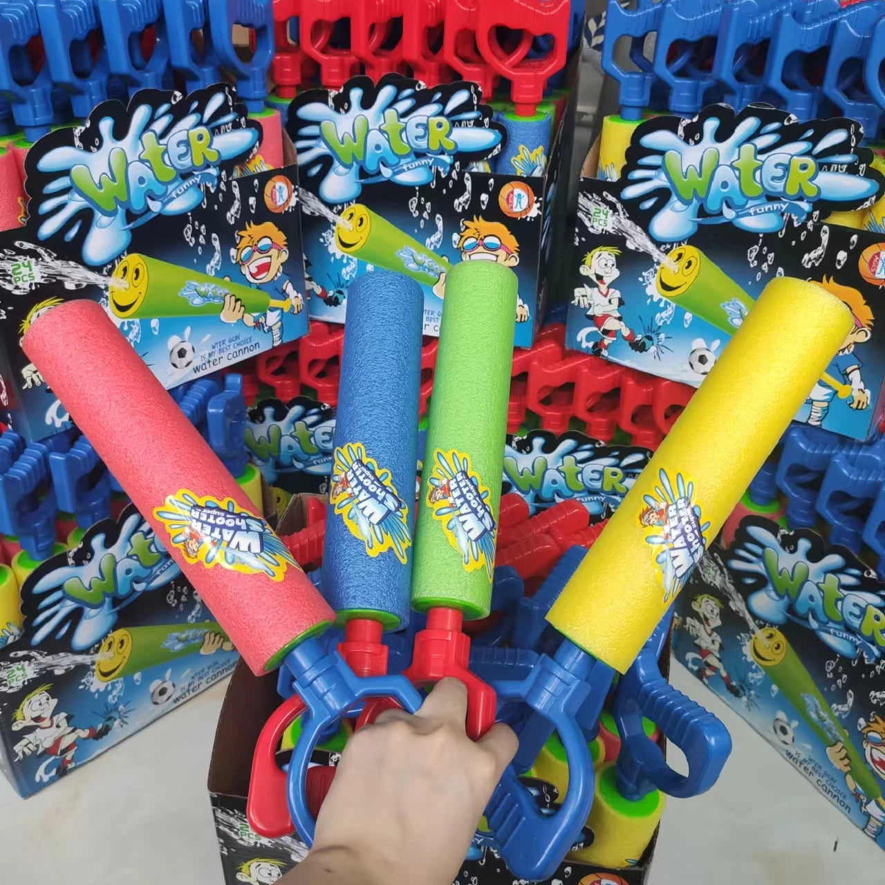 6-Pack Foam Water Gun Soakers for Kids Pool & Beach Summer Fun