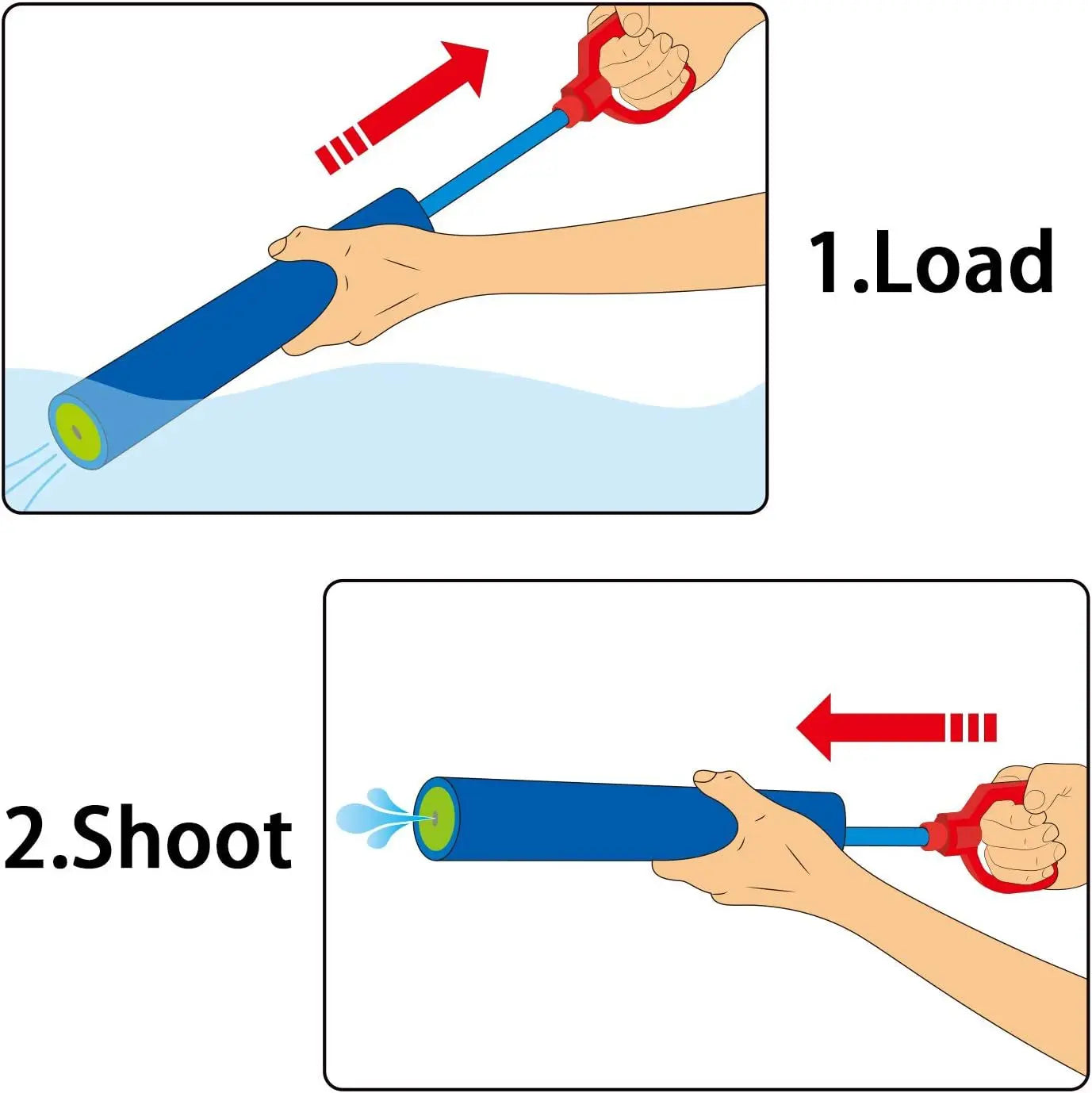 6-Pack Foam Water Gun Soakers for Kids Pool & Beach Summer Fun