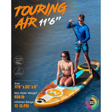 Inflatable Paddle Board 11'6" Wide SUP for Fishing and Touring