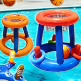 Inflatable Basketball Hoop & Ring Toss Game for Pool & Beach