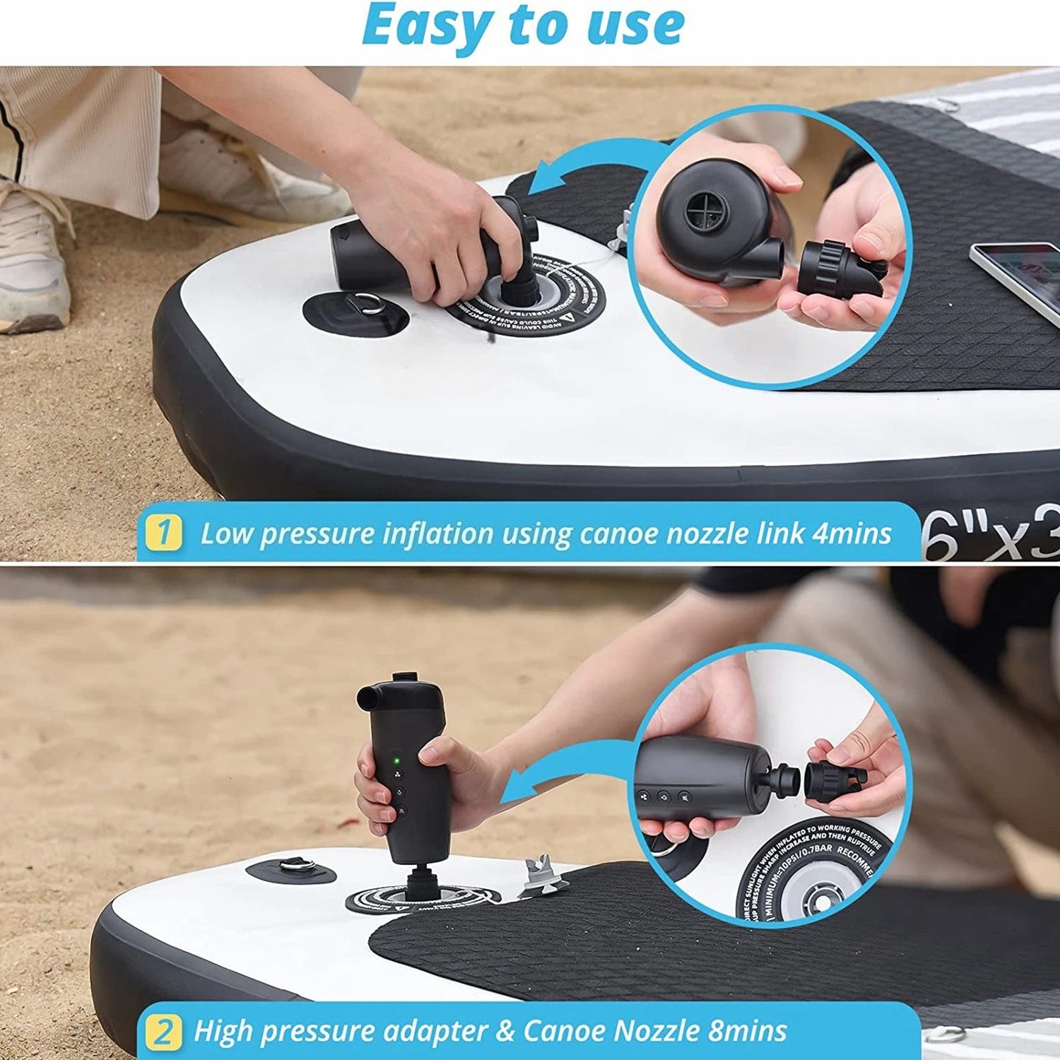 20PSI Electric SUP Pump Wireless Portable Air Inflator for Boats