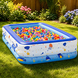 Inflatable Family Swimming Pool PVC Blow Up Pool for Backyard Garden