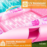 Inflatable Tanning Pool Lounger - Pink PVC Sunbathing Bed for Adults