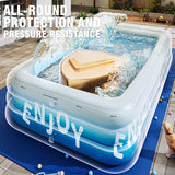 Inflatable Family Pool with Sunshade - Thickened PVC Outdoor Garden