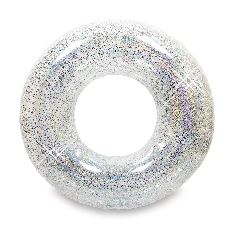 Inflatable Sequin Swimming Ring - PVC Pool Float for Adults & Kids