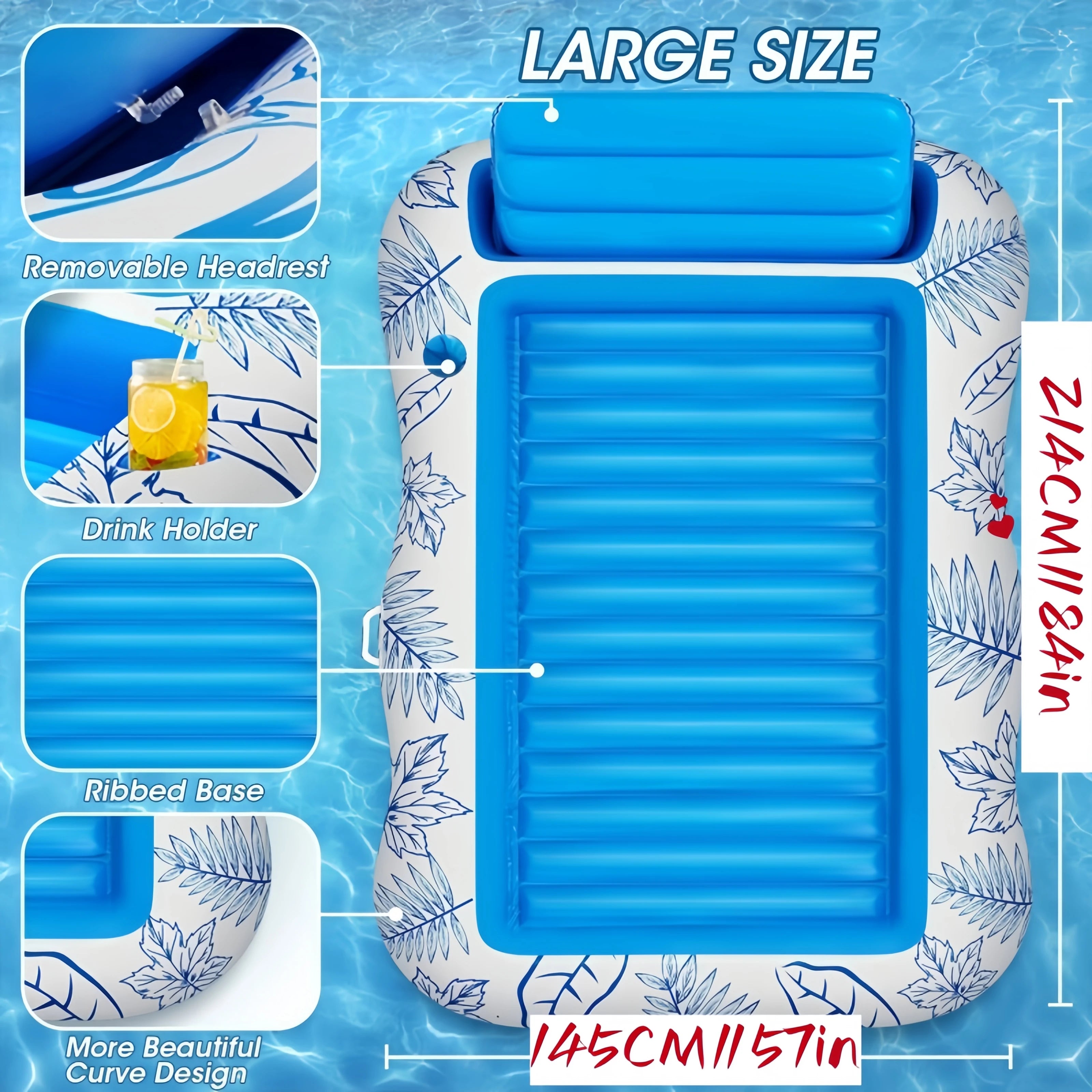 Oversized Floating Pool Lounger - Extra Thick Sunbathing Mat