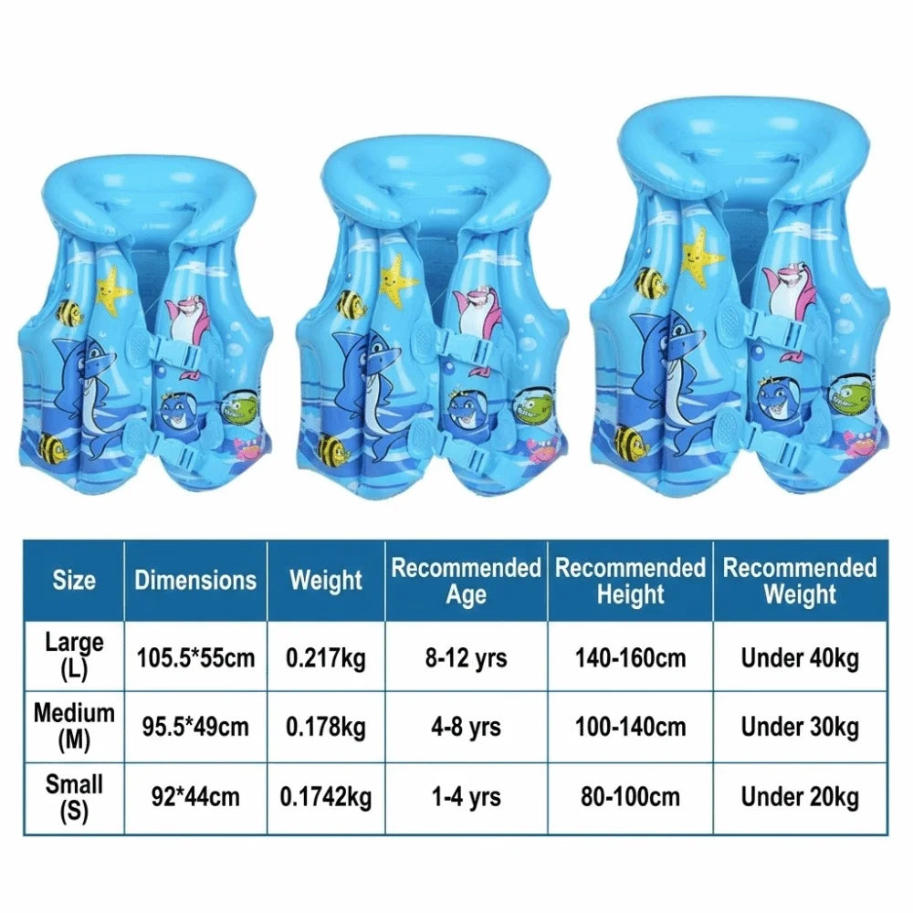 Kids Inflatable Safety Swim Vest | Durable PVC | Water Sports Aid