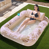 Inflatable Tanning Pool Lounger - Large Sunbathing Water Bed