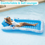 Inflatable Tanning Pool Lounge Chair - Floating Suntan Tub & Raft
