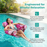 Inflatable Pool Lounger Chair with Armrest & Backrest for Adults