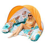 Inflatable Pool Float with Canopy Lounge Chair for Beach & Lake