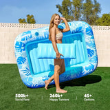 Inflatable Tanning Pool Lounger - Large Sunbathing Water Bed