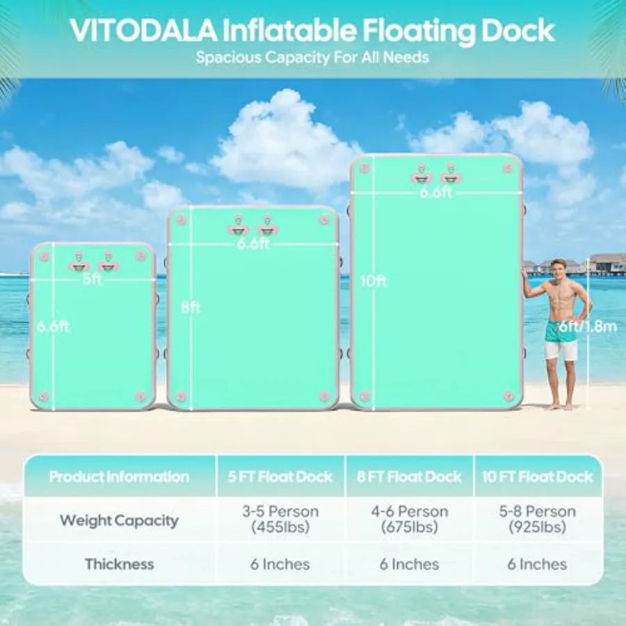 Inflatable Floating Dock PVC Water Island for Pool Lake & Beach