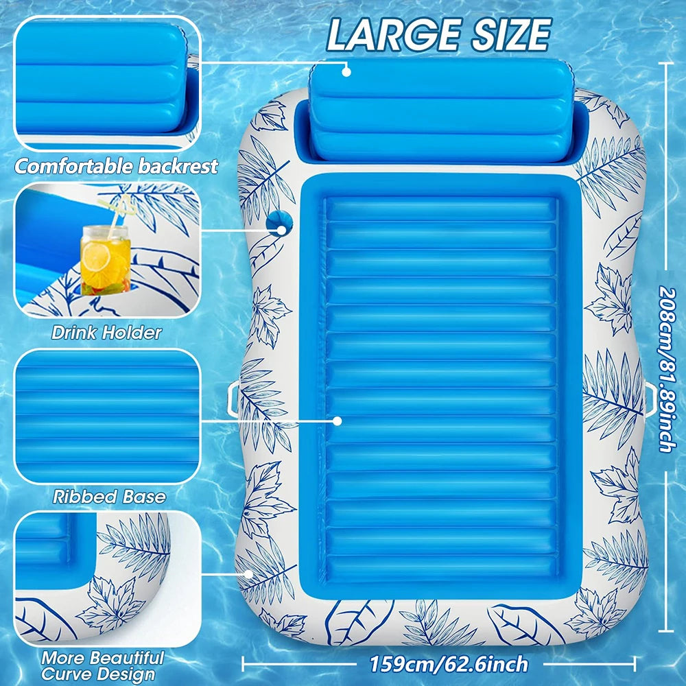 Inflatable Tanning Pool Lounge Chair - Floating Suntan Tub for Beach