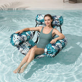 Inflatable Pool Lounger Chair with Armrest & Backrest for Adults
