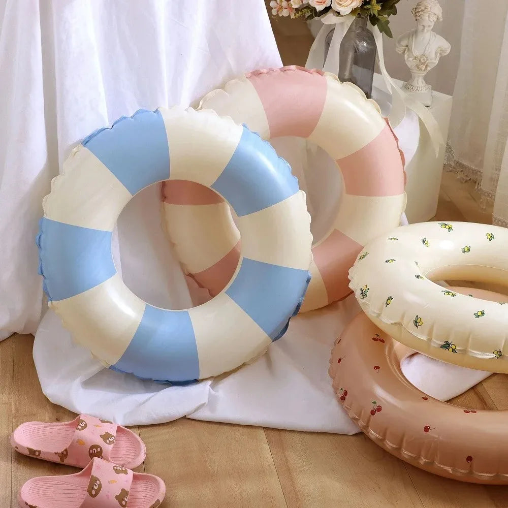Donut Inflatable Pool Float - Durable PVC Swim Ring for Kids & Teens