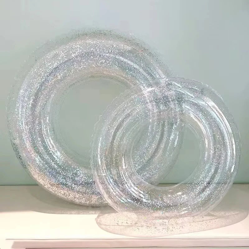 Inflatable Sequin Swimming Ring - PVC Pool Float for Adults & Kids