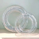 Inflatable Sequin Swimming Ring - PVC Pool Float for Adults & Kids