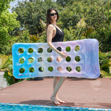 Inflatable Pool Float Lounger - Heavy Duty Adult Mattress with Headrest