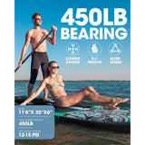 CETANA 11'6" Inflatable SUP Paddle Board - Wide Fishing & Touring Board