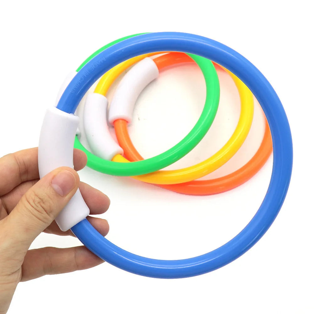 4-Pack Kids Underwater Diving Rings - PVC Pool Training Toys