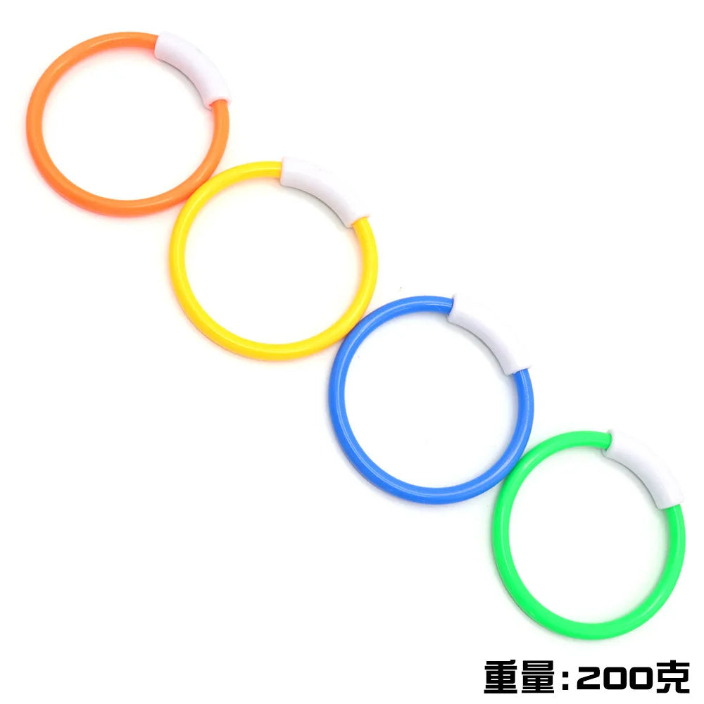 4-Pack Kids Underwater Diving Rings - PVC Pool Training Toys