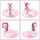 Pink Glitter Unicorn Pool Float - Inflatable Water Lounge for Summer