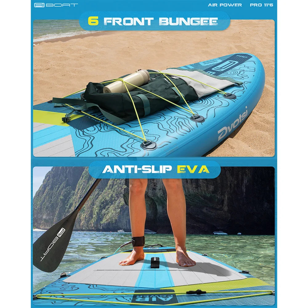 11'6" Inflatable SUP - Wide Fishing & Touring Paddle Board