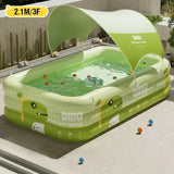 Dinosaur Inflatable Family Swimming Pool with Sunshade - PVC