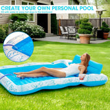 Inflatable Tanning Pool Lounge Chair - Floating Suntan Tub for Beach