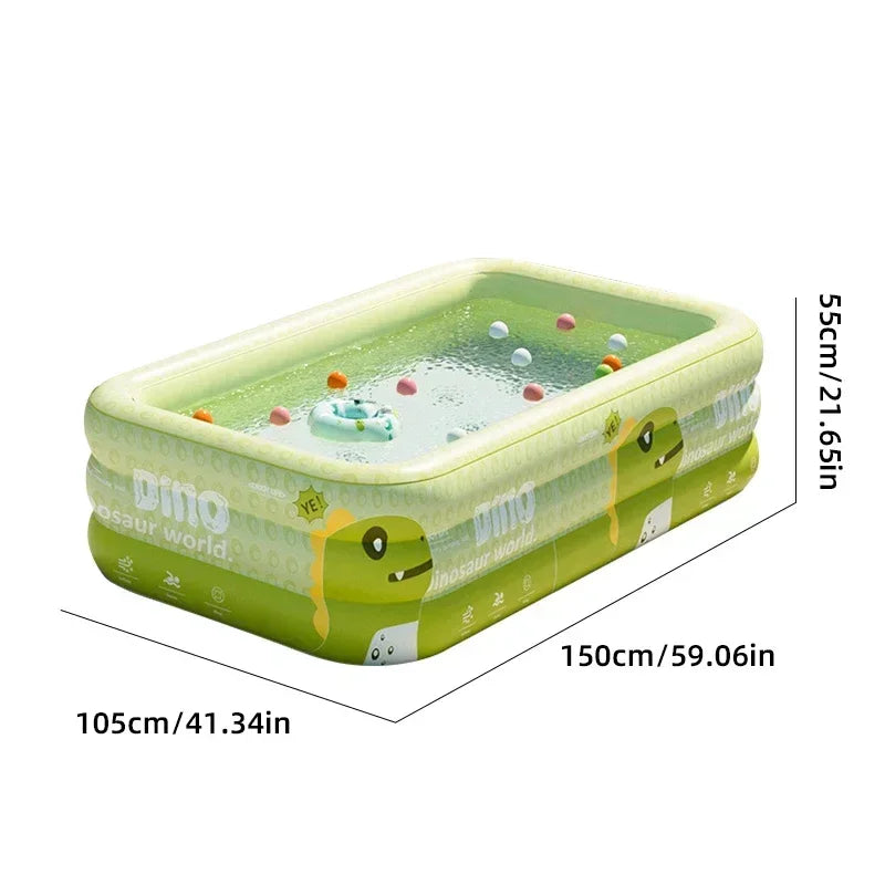 Dinosaur Inflatable Family Swimming Pool with Sunshade - PVC
