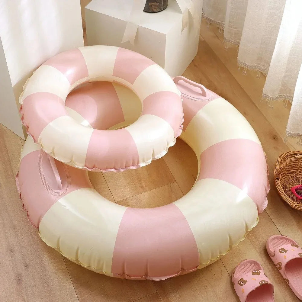 Donut Inflatable Pool Float - Durable PVC Swim Ring for Kids & Teens